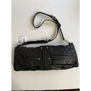 KOOBA BLACK LEATHER CONVERTIBLE CLUTCH SHOULDER BAG NWT